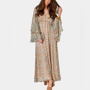 Buddy Love Colette Floral Colorful  Boca Hippie Bohemian Maxi Dress Size XS